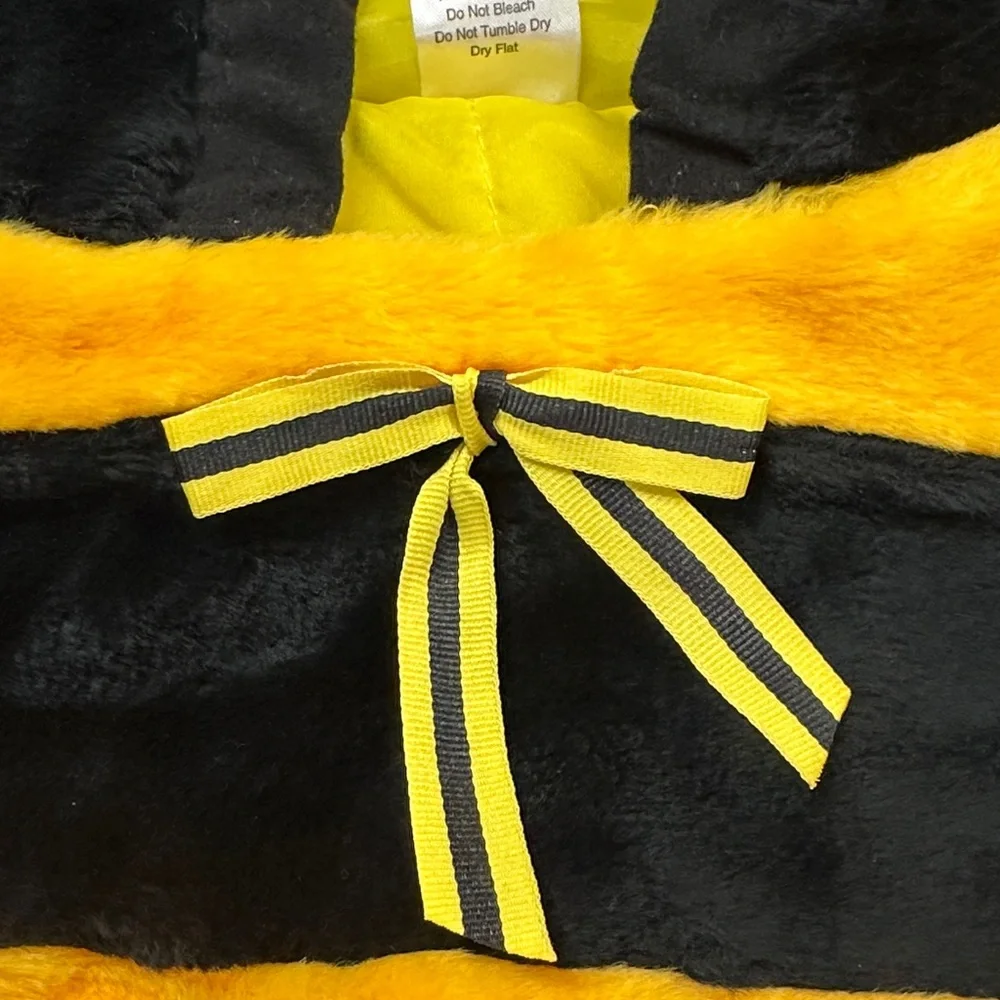 Bumble Bee Costume Pull Over Shortsleeved With Hood & Antenna Black/Yellow 12-24